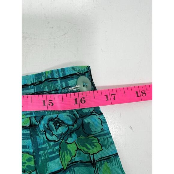 Sophisticated By Pendleton Pleated Blue Floral Plaid Sz 16 Women Cottagecore - Picture 5 of 6